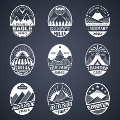 Mountain badge set2 white N2