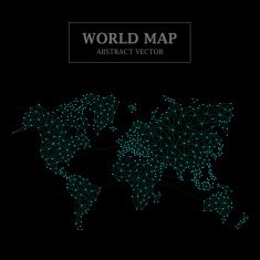 World Map Dot and Line Design