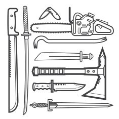 modern melee weapon set