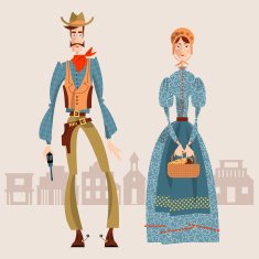 Wild west Cowboy and girl