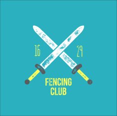 Fencing club t -shirt logo design - vector illustration N2