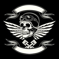 Motor skull vector graphic Motorcycle vintage design N2