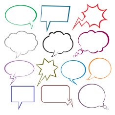 Set of color vector comic speech bubbles N2