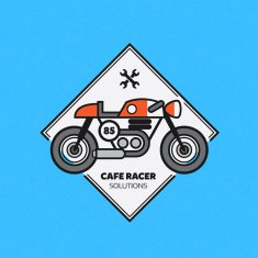 Vintage Motorbike Label Vector Cafe Racer Emblem N2