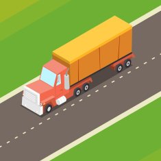 Vector Cartoon Isometric Truck N2