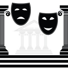 silhouettes of masks