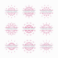 Geometric abstract symmetric shapes set Business icon Logo template Symbols N6