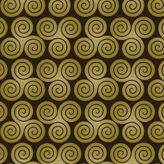 Triple celtic spiral pattern in Gold colors