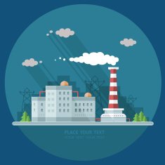 industry factory Flat style vector illustration