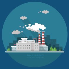 industry factory Flat style vector illustration N2