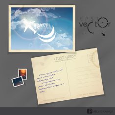 Old Postcard Design Template N19