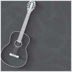 white classic guitar on the wall