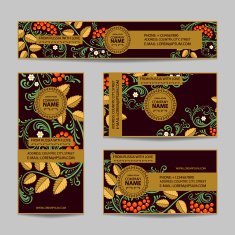 Templates of corporate Identity set with Russian folk pattern N2