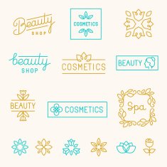 Vector set of linear design elements and logos