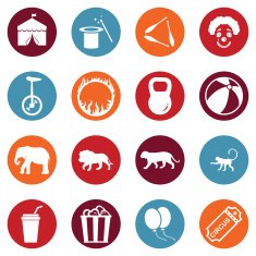 Vector Set of Circus Icons N18