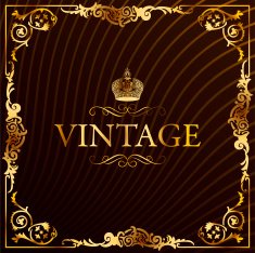 Vintage gold frame decorative background
