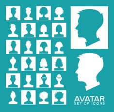 Set people icons flat modern design