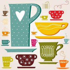 set of color cup wallpaper N2