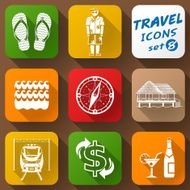 Flat icons set of travel elements N4