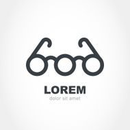 Abstract line round glasses icon with three spectacle lenses