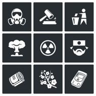 Nuclear Power in Japan icons Vector Illustration N2
