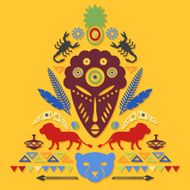 African Abstract Tribal Illustration N15