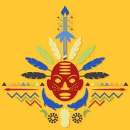African Abstract Tribal Illustration N16