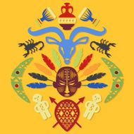 African Abstract Tribal Illustration N17