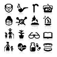 Senior lifestyle icons set - Elegant series N2