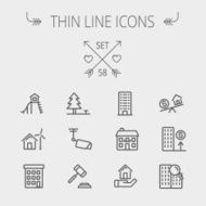 Real Estate thin line icon set N11