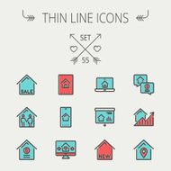 Real Estate thin line icon set N12