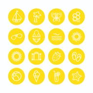 Set of summer themed icons N3