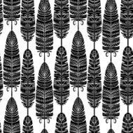 Birds feathers boho seamless pattern N2