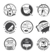 Set of vintage logos labels and badges cleaning services N10