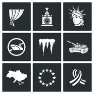 USA Russia conflict icons Vector Illustration
