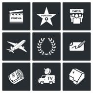 Cinema and Glory icons Vector Illustration