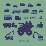 vehicles icons set