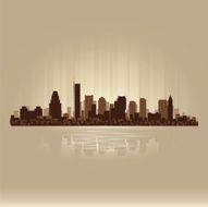 Boston Massachusetts brown skyline city silhouette
