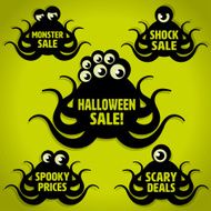 Scary Little Tentacled Monster Halloween Sale Icons N2