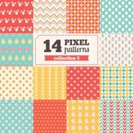 Set of Easter pixel patterns N2
