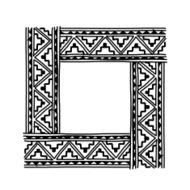 Frame with ethnic handmade ornament for your design N12