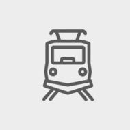 Front view of the train thin line icon N2