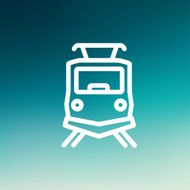 Front view of the train thin line icon N3