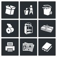 Waste paper icons Vector Illustration N2