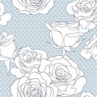 Seamless vector pattern with decorative roses flowers