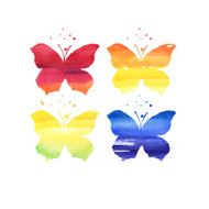 Amazing watercolor butterflies set