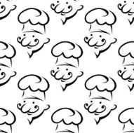 Seamless pattern with smiling chefs