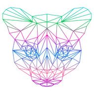 polygonal abstract gradient colored Genet silhouette N2