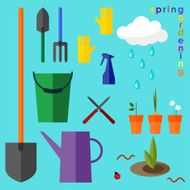 brightly colored conceptual illustration on the theme of spring gardening