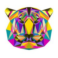 Abstract bright blended polygonal triangle geometric tiger isolated on white N2
